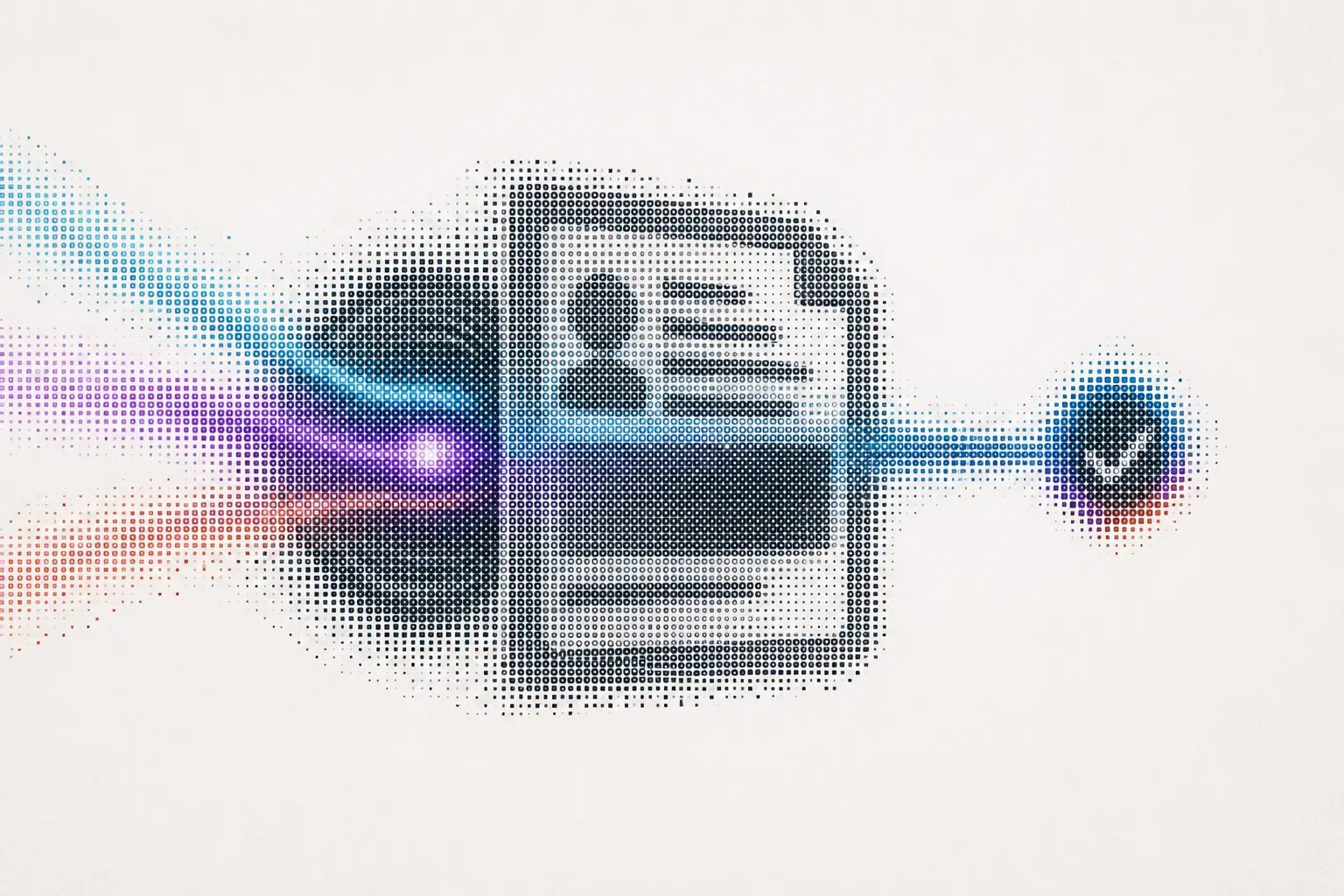 A digitally signed mobile credential forms from dense particles and resolves into a compact verified attribute result.